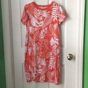 Old Navy small S red dress Hawaiian print Lilo